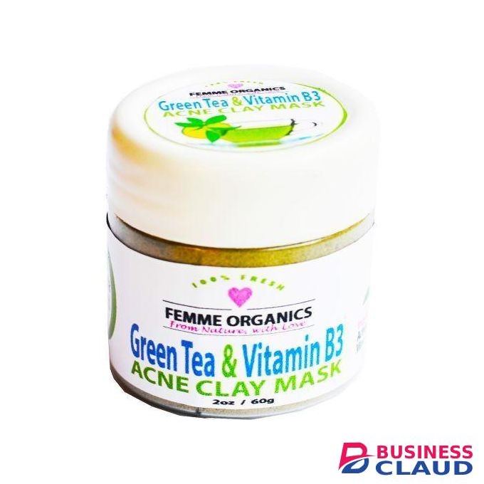 Femme Organics Green Tea & Vitamin B3 Acne Clay Mask