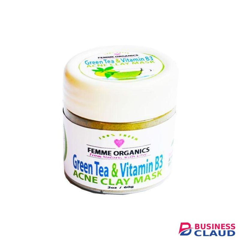 Femme Organics Green Tea & Vitamin B3 Acne Clay Mask
