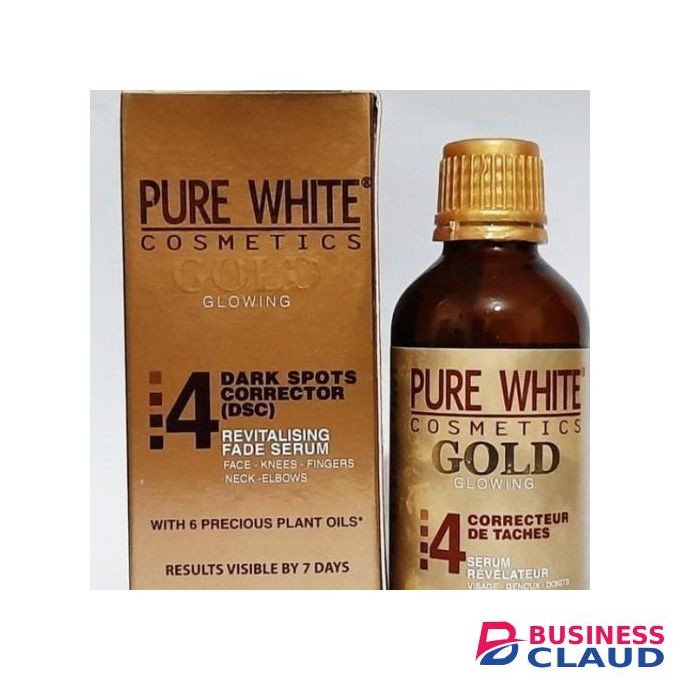 Pure White Original Gold Glowing Dark Spot Corrector Revitalising Fade Serum-For Face,Fingers,etc