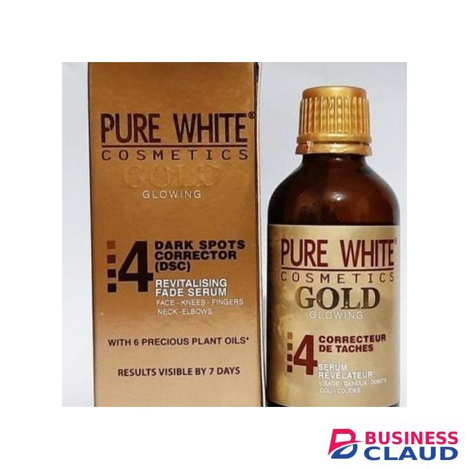 Pure White Original Gold Glowing Dark Spot Corrector Revitalising Fade Serum-For Face,Fingers,etc