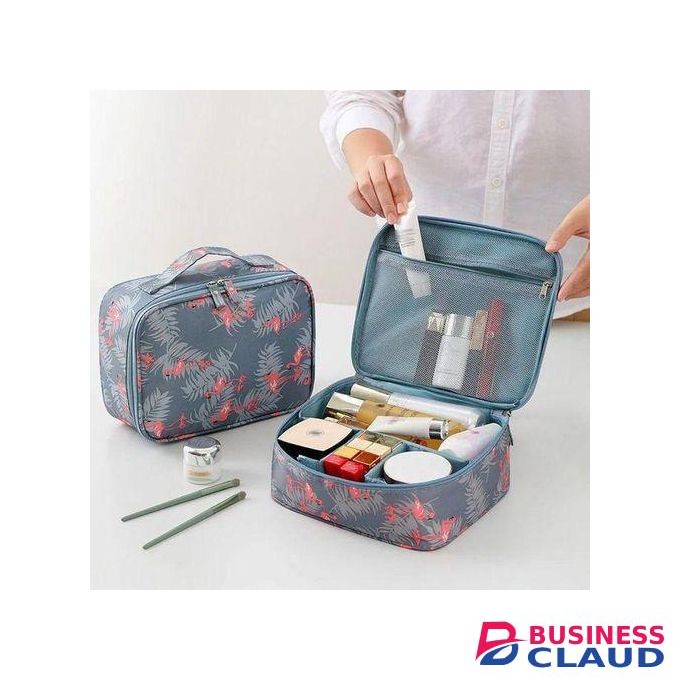 White Label Portable Cosmetic Bag - Blue