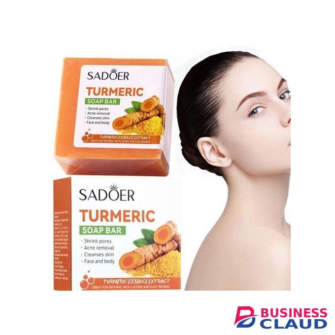 SADOER Turmeric Anti Acne Soap,Tend Skin Moisturizing Deep Cleansing Face and Body Soap