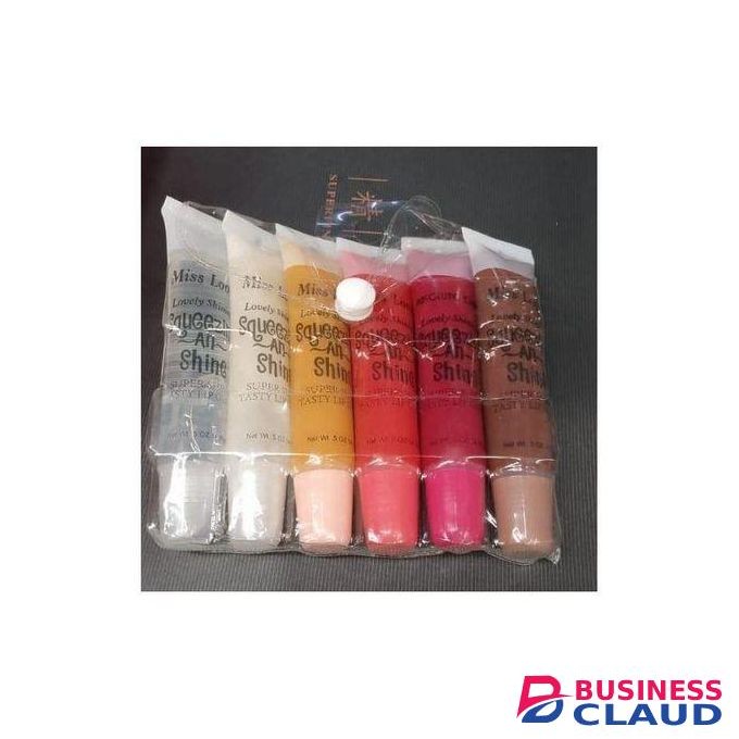 Miss Look 6Pcs Squeezing N Shine Lip Gloss Fruit Lip Balm lovely shine super shiny tasty lipgloss