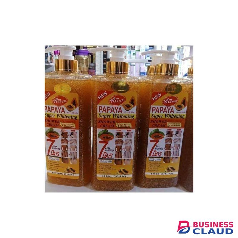 VEET GOLD PAPAYA super whitening SHOWER CREAM /BODY REPAIR 1000ML