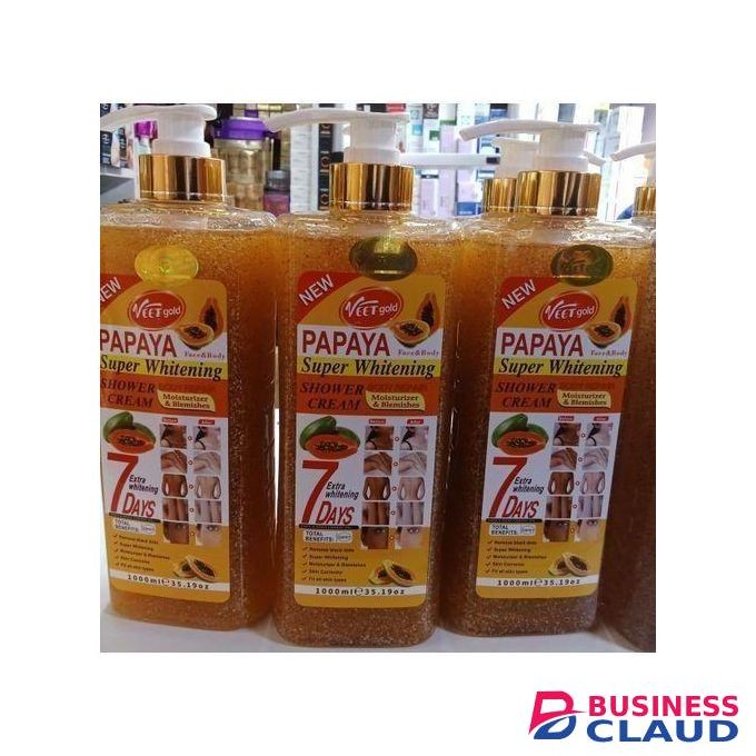 VEET GOLD PAPAYA super whitening SHOWER CREAM /BODY REPAIR 1000ML
