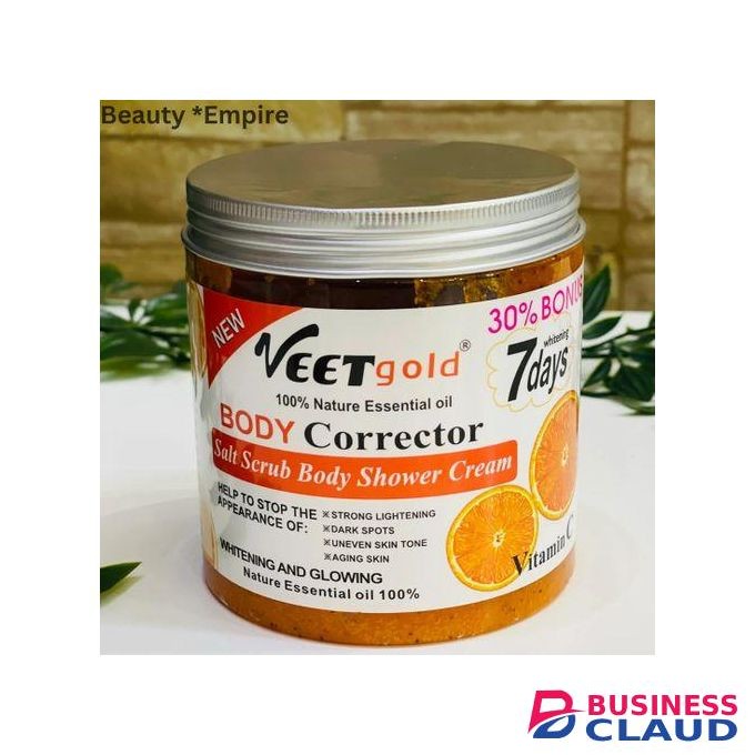 VEET GOLD body corrector salt scrub body shower cream -whitening and glowing 500g