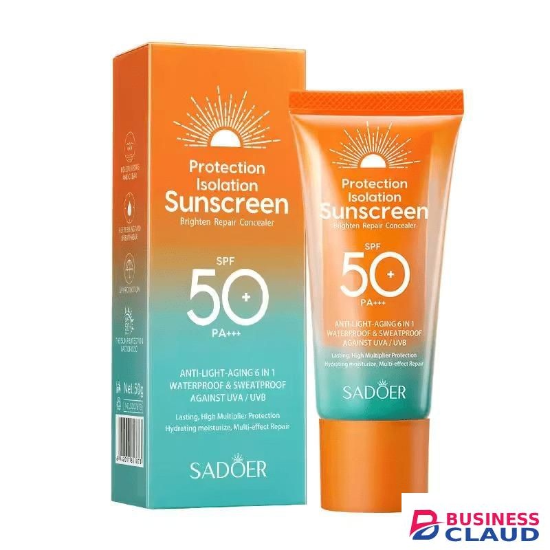 SADOER Protection Isolation Sunscreen SPF 50, Anti Light Aging Multi-Protection Sunblock.