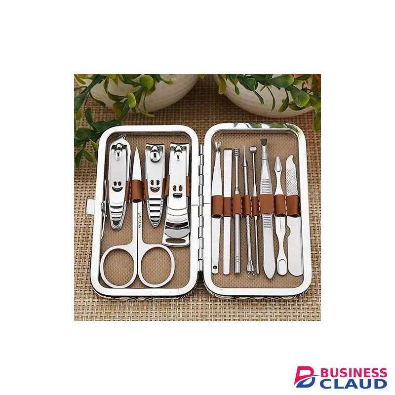 12-piece Beauty Set, Finger Care, Nail Clippers, Cleanser, Cuticle, Pedicure, Nail Art, Ear Pick, Peeling Tool, Small Scissors, Box, Makeup Set, Manicure Tool