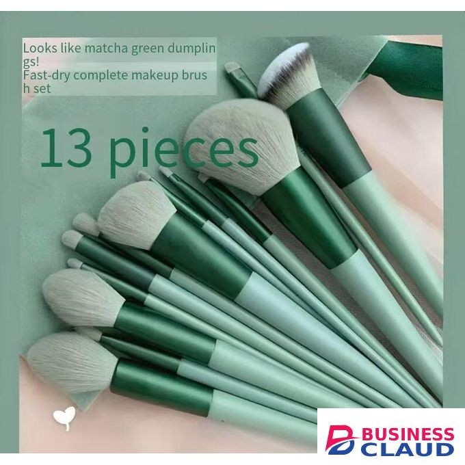 13pc Matcha Makeup Brush Set - Full Face Soft Bristle Kit