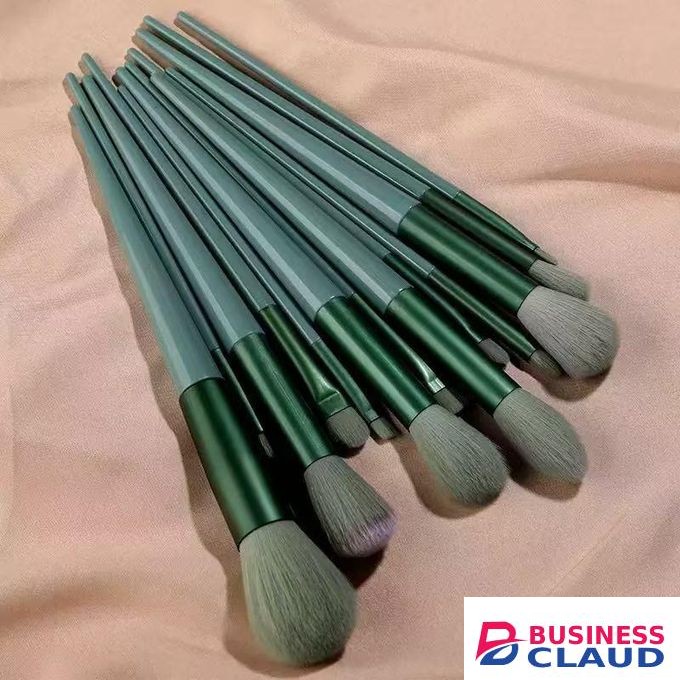 13pc Matcha Makeup Brush Set - Full Face Soft Bristle Kit