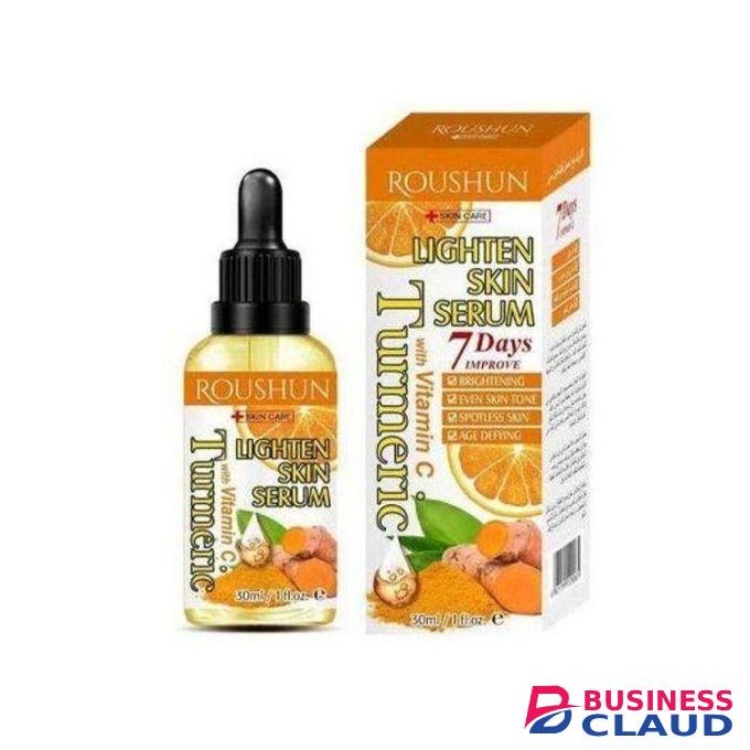 Roushun Turmeric lighten Serum with Vitamin C For Even Skin tone , Brightens, spotless &Age Defying-30ml