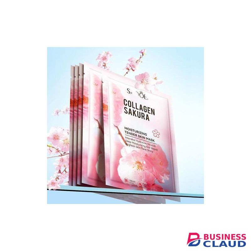 SADOER 6PCS Collagen Sakura Brightenin Moisturizing Face Masks.Collagen Face Masks