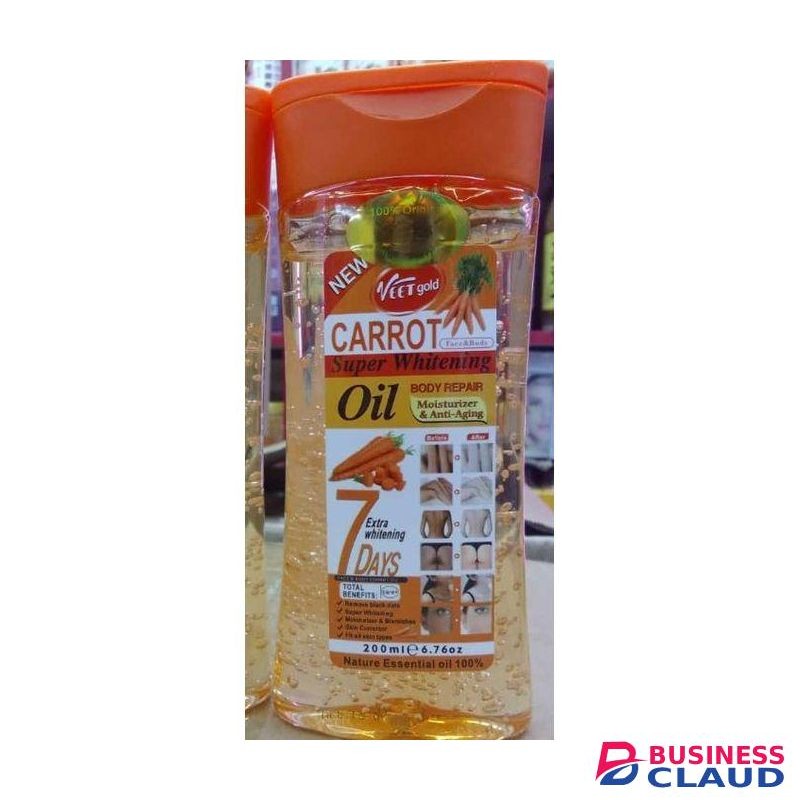 VEET GOLD Carrot Super Whitening Face & Body Oil For Anti aging,Body Repair ,Moisturizing,Skin Corrector-200ml