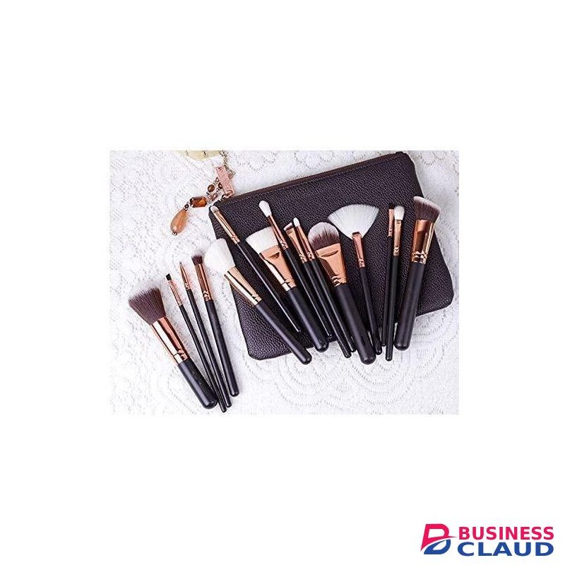 15-Piece Professional Makeup Brush Set with Carry Bag