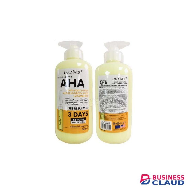 LansYade AHA Lotion 5X Body Whitening Alpha Hydroxy Acid + Vitamin C & E See Results In 3 Days