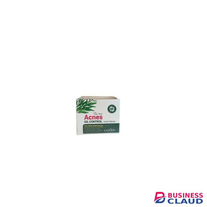 SADOER Oil Control Face Cream With Tea Tree Extract. Heals Acne, Fades ACNE Marks, Soothes, Repairs, Moisturizes, Makes Skin Elastic