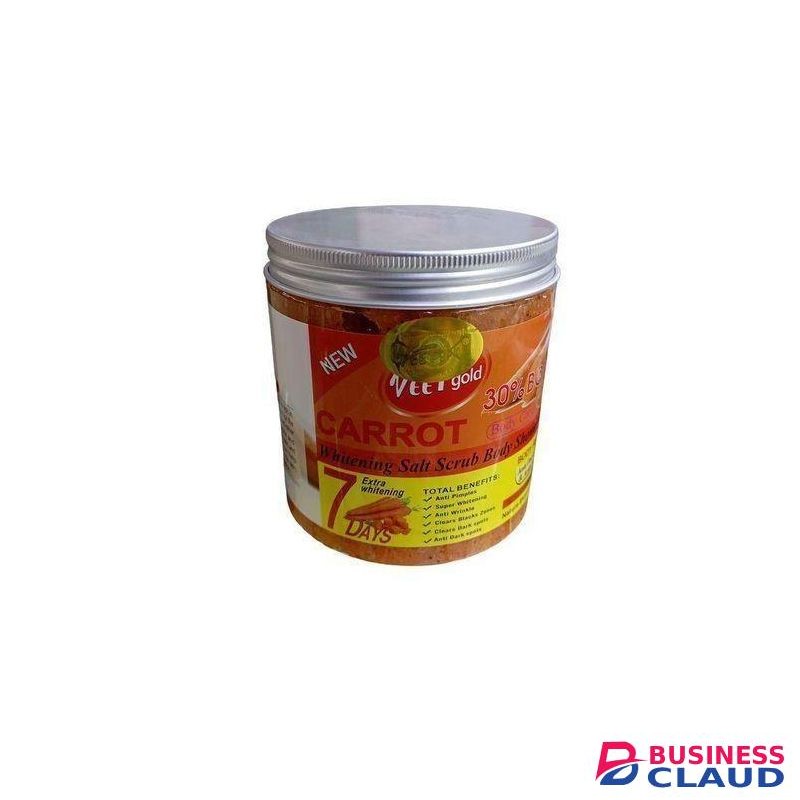 VEET GOLD Carrot 7 Days Lightening Anti-Ageing Skin Repair Salt Scrub Body Shower Cream