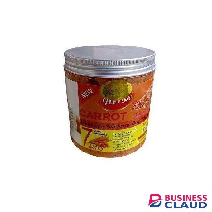 VEET GOLD Carrot 7 Days Lightening Anti-Ageing Skin Repair Salt Scrub Body Shower Cream
