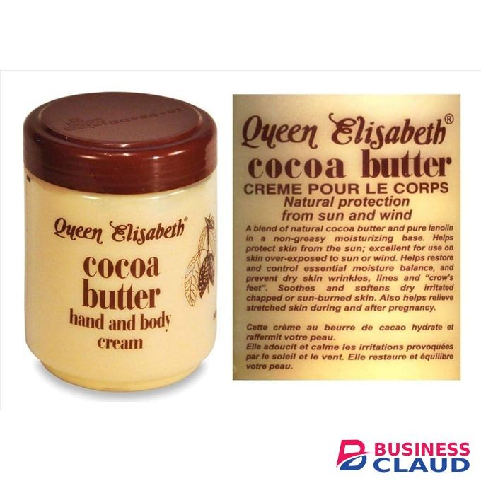 Queen Elizabeth Cocoa Butter Hand and Body Cream 500 ml - Protect from dry skin good for pregnancy and post to prevent stretch marks