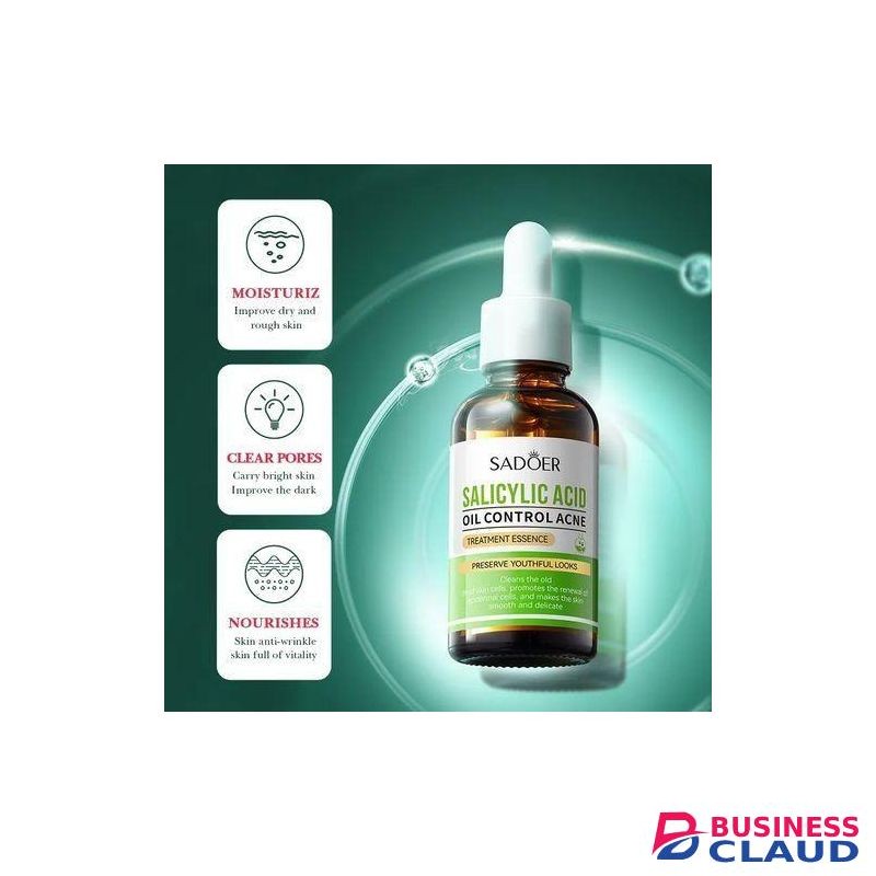 SADOER Salicylic Acid Serum For Face Shrink Pores, Gentle Exfoliating, Salicylic Acid For Anti Acne, Pimple, Spot, Blackhead Salicylic Acid Acne Treatment Essence_30ml