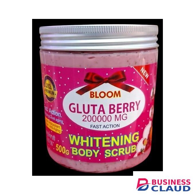 Gluta Berry BLOOM GLUTA Fast Action Whitening & Anti-AGING Body scrub. Whitens, Fade Dark Spots, Freckles, Prevent skin aging, Moisturizes & Brightens