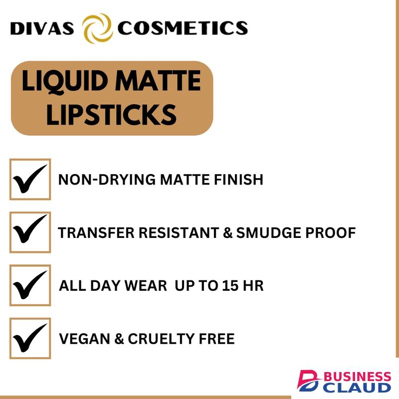 Divas cosmetics Matte Liquid Lipstick (Waterproof) – Fearless