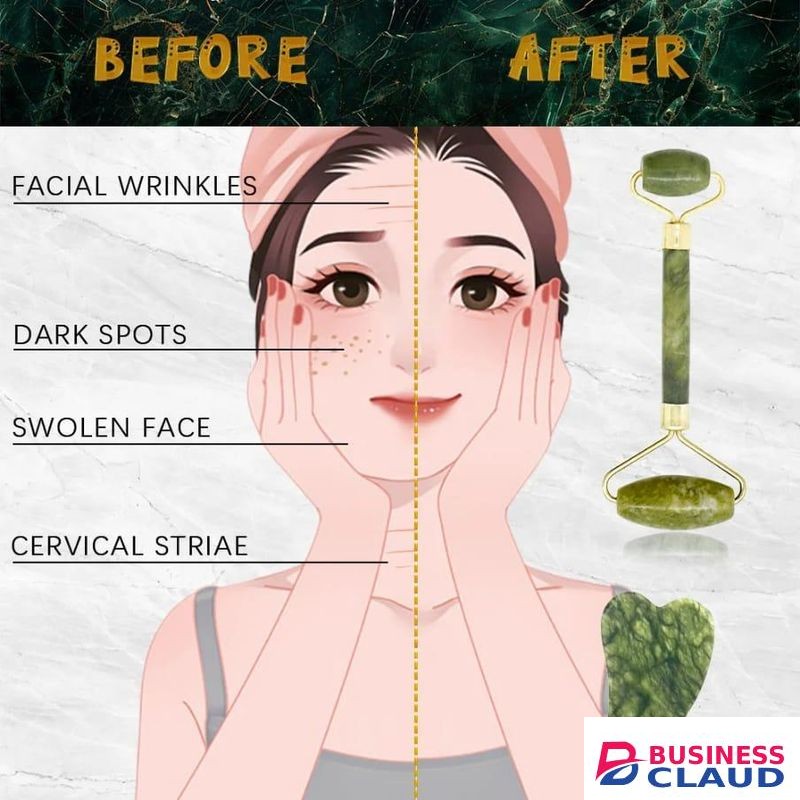 Natural Jade Face Lift Roller and Massager Tool Facial Body &Anti Wrinkle Beauty Massager
