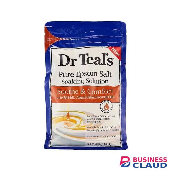 Dr Teal'S EpsomSalt Magnesium Soak, Soothe & Comfort with Oat Milk & Argan Oil-1.36Kgs