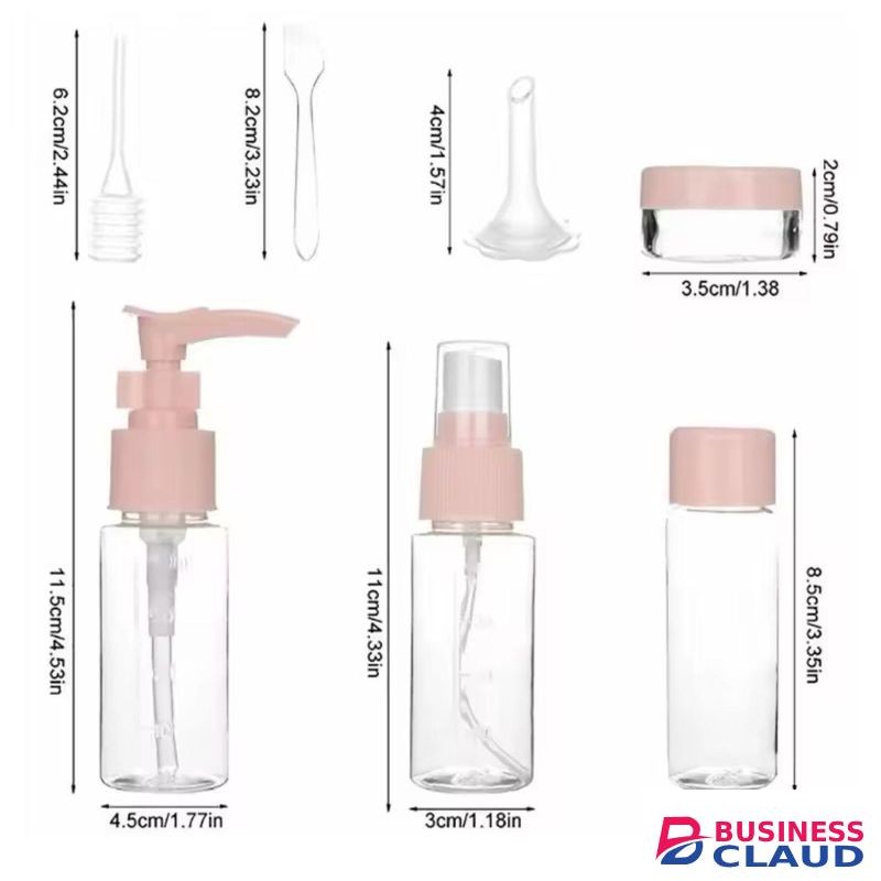 Plastic Portable Travel Spray Bottle Cosmetics Refillable Bottles sets, Plastic Multipurpose Plastic Travelling Spray Bottle Set Cosmetic Bottles Shampoo Bottle Toiletries - 10 PIECES