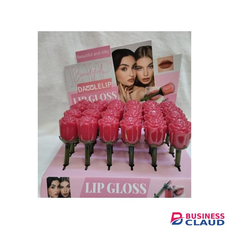 Dazzle 2PCS Rose Scented Cracked Lips Healing Balm Pink Lips Effect Lip Gloss