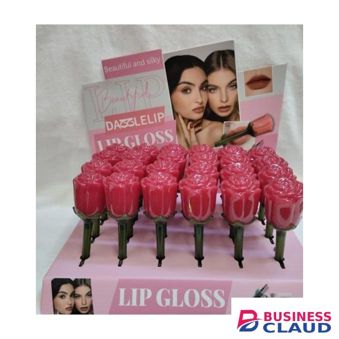 Dazzle 2PCS Rose Scented Cracked Lips Healing Balm Pink Lips Effect Lip Gloss