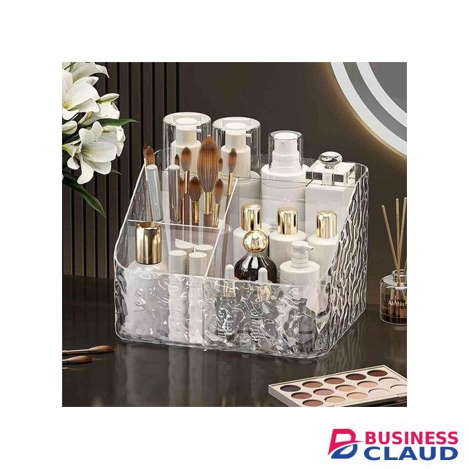 4-Compartment Acrylic Cosmetic Storage Organizer, Make-Up storage Organizer Skin Care Display Stand