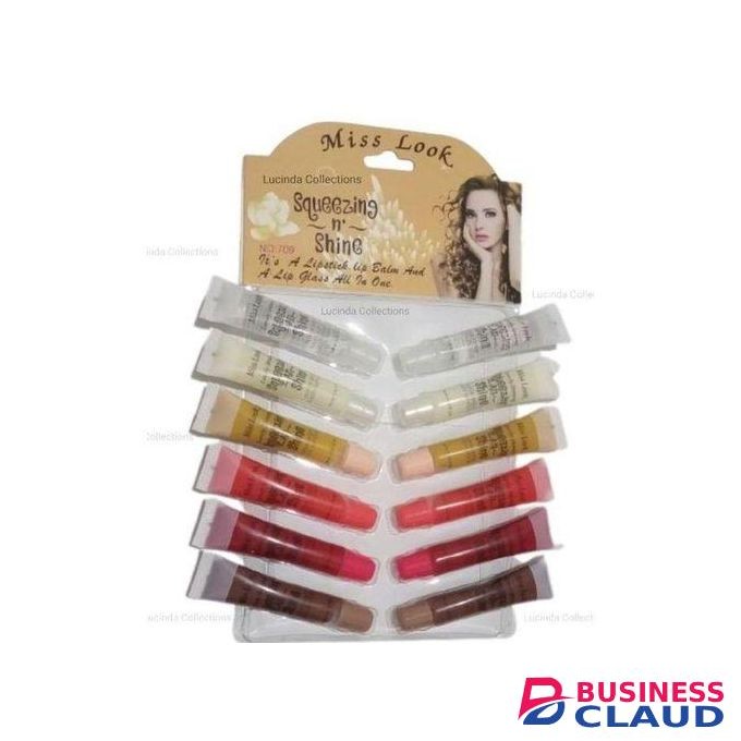 Miss Look 12 pcs squeezing n shine moisturizing long lasting lip gloss