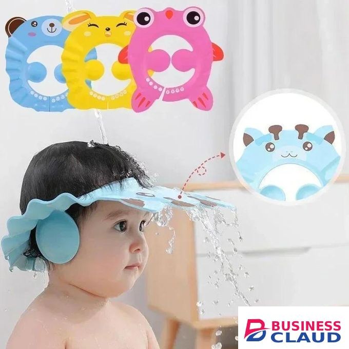Baby Shower Cap Bathing Protection Adjustable Hair Washing Hat Silicone Bath Head Cap Visor Cap Waterproof Shampoo Cap Soft Bathing Hat for Toddlers Kids Baby With Ear Protection