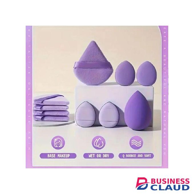 Ensemble d'Ã©ponge de maquillage de 12 piÃ¨ces - violet