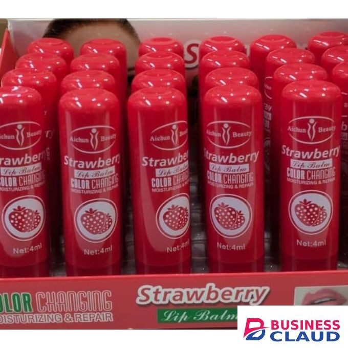 Aichun Beauty Lip Care Moisturizing Color Changing Strawberry Lip Balm