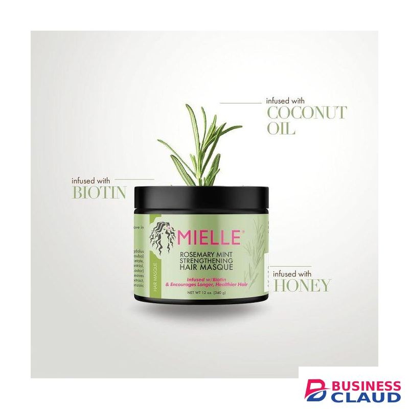 Mielle Organics Rosemary Mint Strengthening Hair Masque, Essential Oil & Biotin Deep Treatment