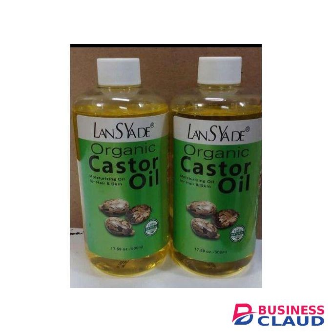 LansYade Organic castor oil for hair and skin promotes lash and eyebrow growth -500ml