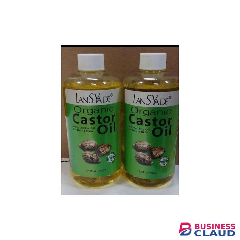 LansYade Organic castor oil for hair and skin promotes lash and eyebrow growth -500ml