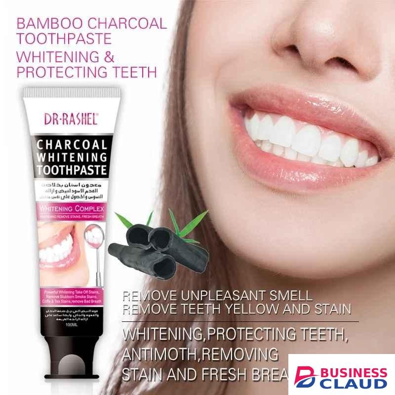DR RASHEL Bamboo Charcoal Whitening Toothpaste Remove Stains Clears Bad Breath Black Toothpaste