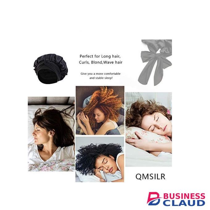 Black Satin Bonnet/Sleeping/makeup/Chilling Cap