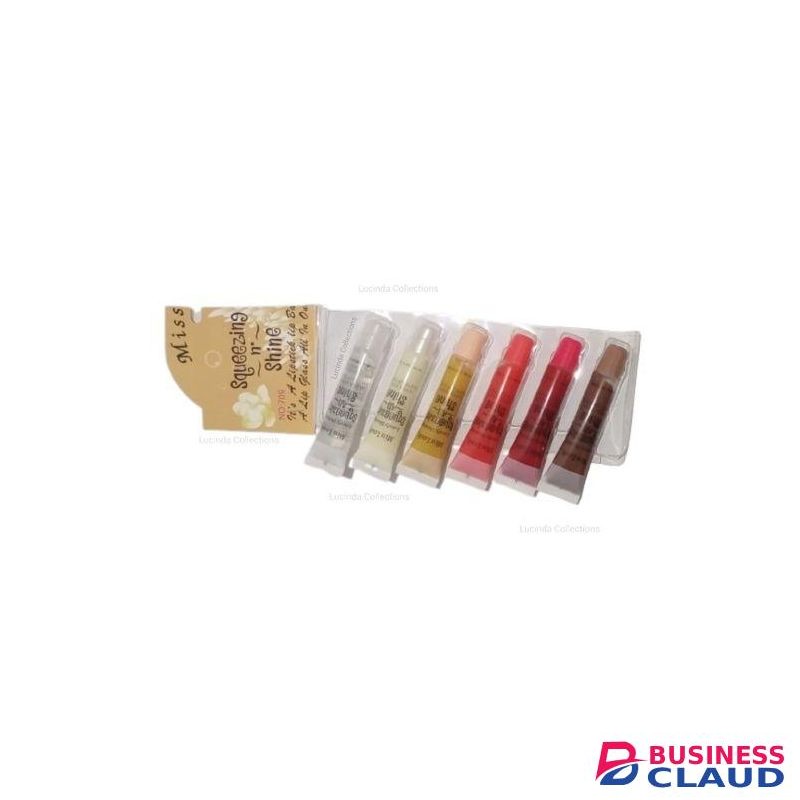 Miss Look 6Pcs Squeezing and Shine Lip Gloss Fruit Lip Balm