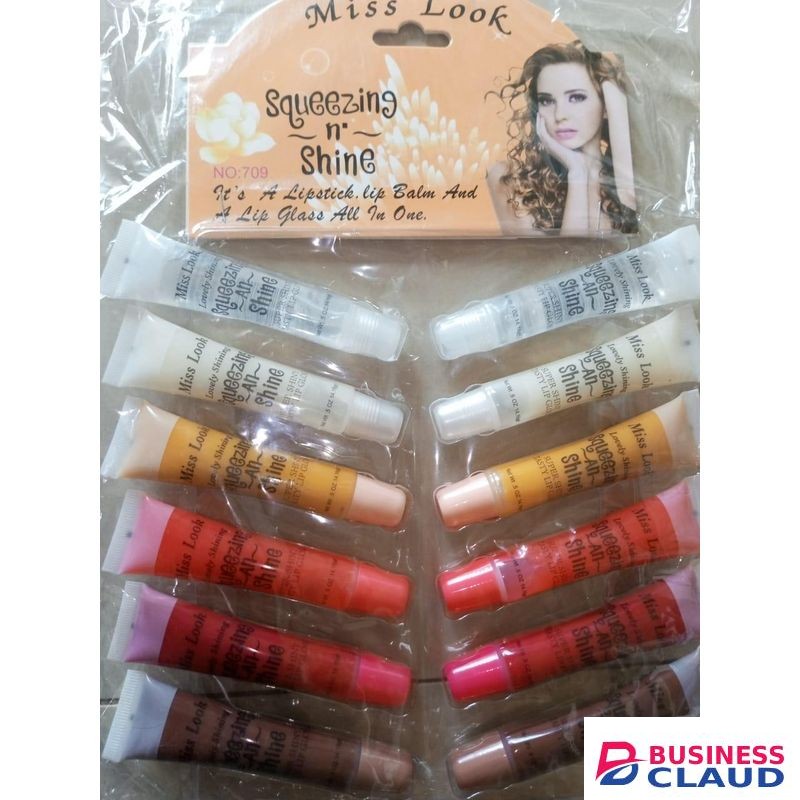 Miss Look 6 Pieces Squeezing N Shine Lip Gloss Fruit Lip Balm