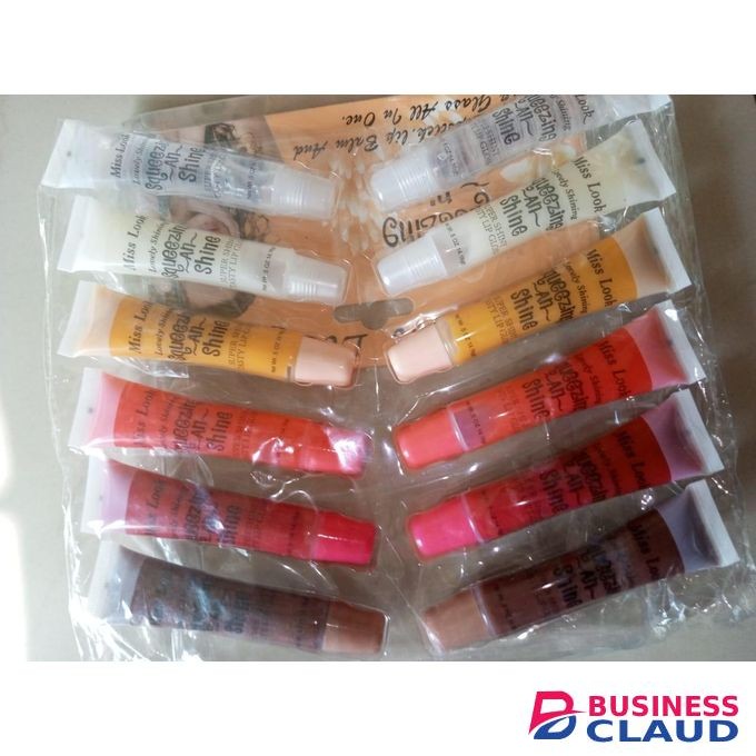 Miss Look 6 Pieces Squeezing N Shine Lip Gloss Fruit Lip Balm