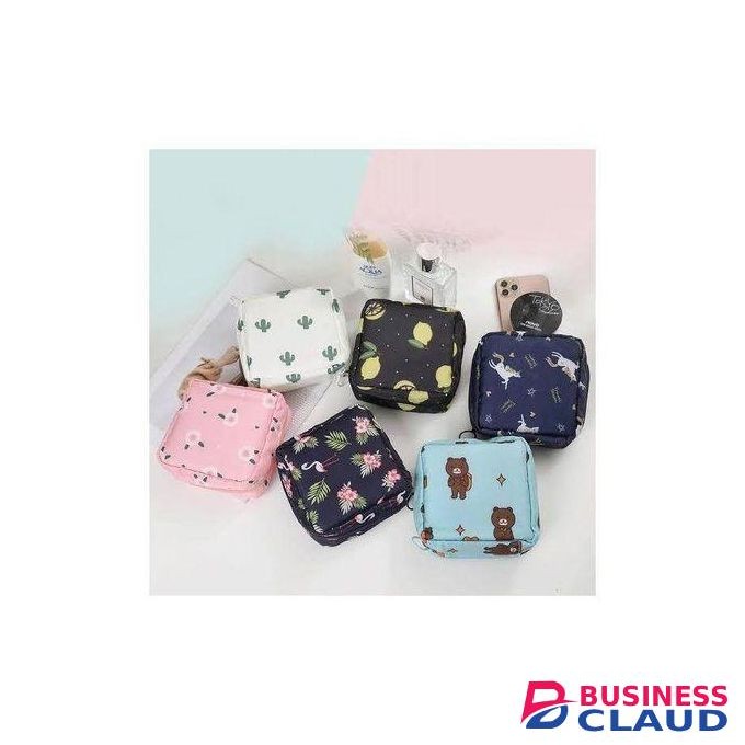 Women Cute Sanitary Napkin Bag / Portable Cosmetic Storage Bags / Tampon Travel Zipper/Pad pouch