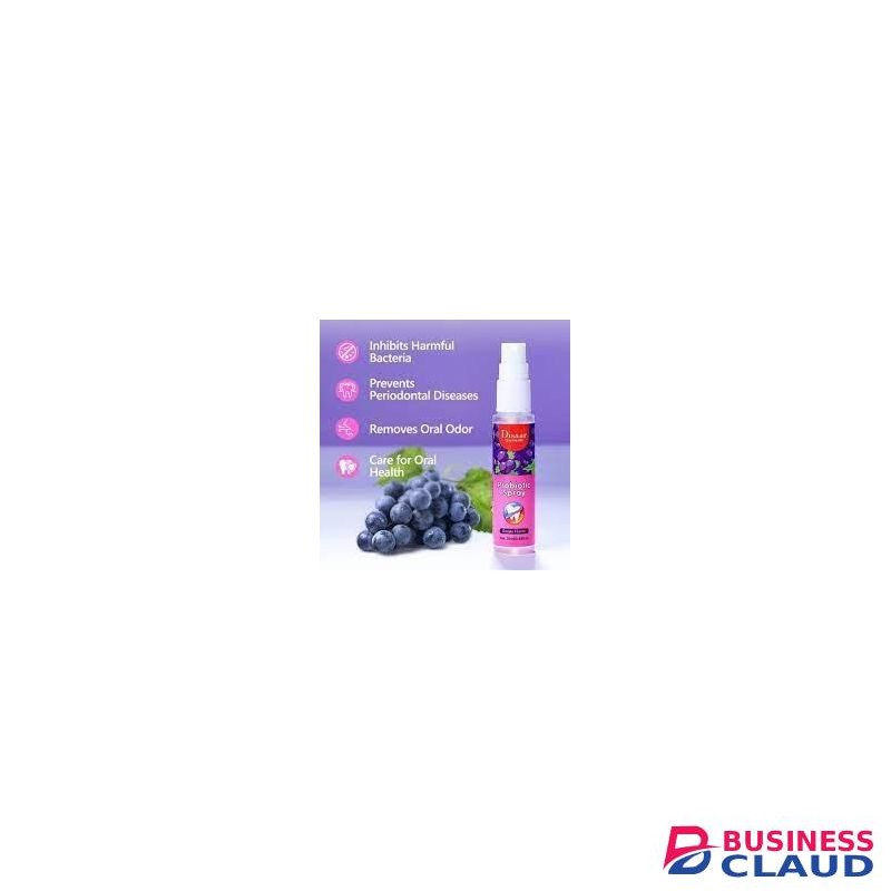Disaar INSTANT Oral Mouth Spray Breath Freshener Probiotic Grape Flavor - 20ml