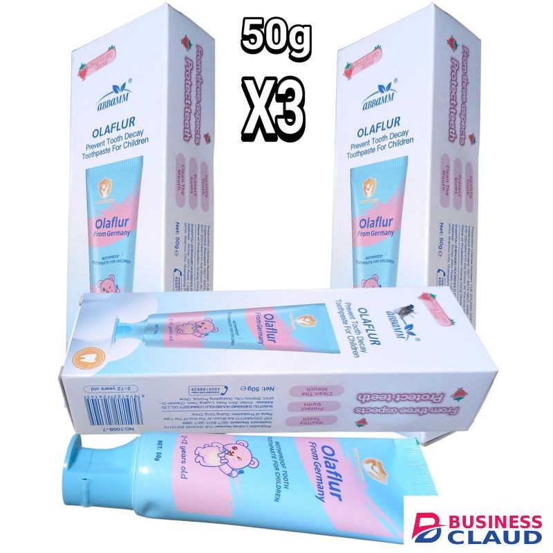 ABBAMM OLAFLUR From Germany TOOTHPASTE FOR CHILDREN-STRAWBERRY FLAVOUR 50G ×3