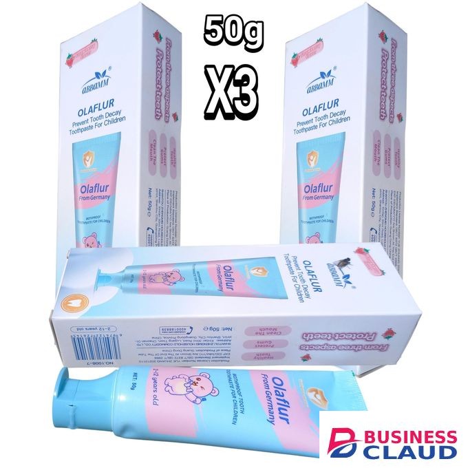 ABBAMM OLAFLUR From Germany TOOTHPASTE FOR CHILDREN-STRAWBERRY FLAVOUR 50G ×3