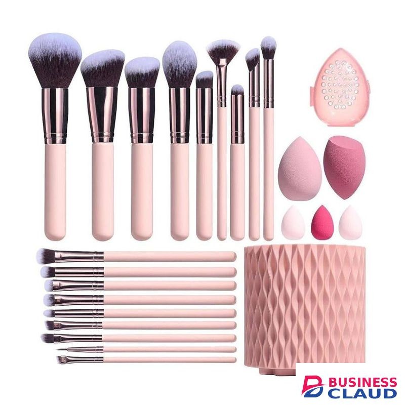 18 Pieces Makeup Brushes Set with 5 Sponges & Holder & Sponge Case