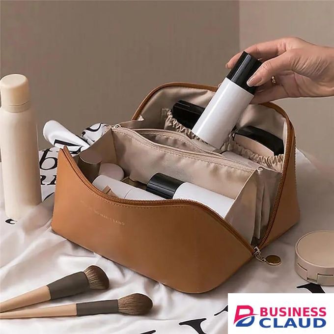 Large Cosmetic Bag For Women Pu Leather Make Up Pouch Portable Washbag Travel Toiletries Organizer Storage Luxury Brand Hangbag